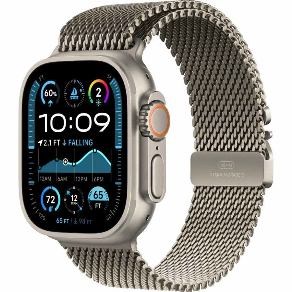 Apple Watch Ultra 3 2025 49mm Natural Titanium Case With Natural Milanese Loop, M